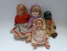 Four various dolls including Pedigree, all composite, including one marked BJ in diamond,