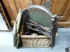 An Eastern brass topped table,