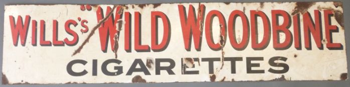 A Wills's Wild Woodbine cigarettes enamel advertising sign,