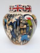 Moorcroft limited edition trial large ginger jar in Bullnose Morris pattern,