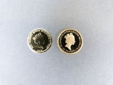 A deluxe cased 1997 £10 Britannia proof miniature gold coin, 3.412g, 16.