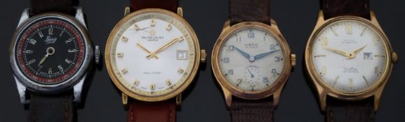 Four gentleman's wristwatches comprising a Favre-Leuba Sea Chief, Cresta Nivaflex automatic,