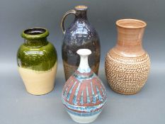 Four items of East German and studio pottery.