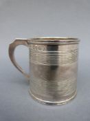 A George IV hallmarked silver christening tankard, London 1827 maker Pierce Burrows, weight 91g,