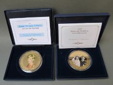 A 5oz Diamond Wedding 5 dollar cupro-nickel coin with diamonds and overlayed with gold plate,