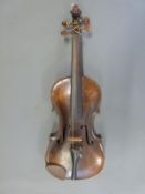A late 19th/early 20thC violin labelled Stradivarius Cremonentis, 35.