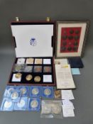 A coin collection 'The Most Famous Coin Replicas' some silver content etc.