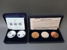 Zambia two silver 4000 Kwacha crown sized coins in case with certificate commemorating 1901 End of