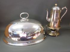 An Elkington plated dome, length 51.