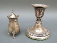 A hallmarked silver open salt,