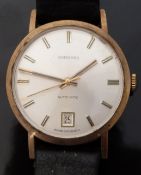 Garrard 9ct gold gentleman's automatic wristwatch with date aperture,