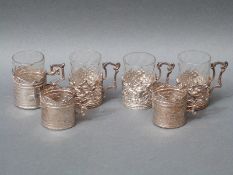 Six Victorian hallmarked silver cup holders,