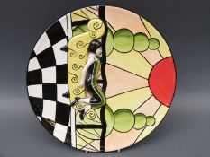 Lorna Bailey limited edition 41/50 relief moulded Art Deco style figural charger