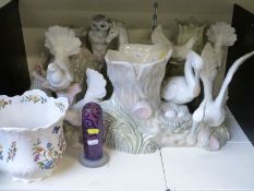 A collection of Portuguese large figural vases and jardinieres,