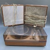 Phillips single deck turntable with matching speakers