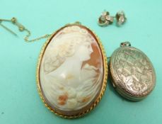 A pair of 9ct gold earrings,