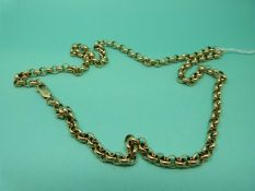 A 9ct gold belcher chain, 34.8g.