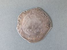 Charles I half crown with 'coincraft' documents,