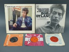Approximately 50 various LPs including six Bob Dylan on orange CBS and approximately 40 60's pop