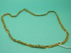 A 9ct gold plaited necklace, weight 8.