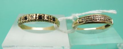 Two 9ct gold rings,