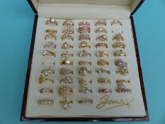 Forty eight rings all set with cubic zirconia