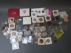 An amateur collection of mixed coinage including silver content,