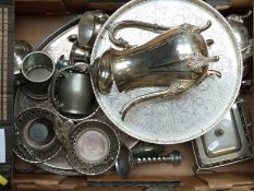 A collection of plated ware including a Mappin Brothers trefoil centrepiece sweetmeat dish,