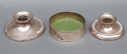 A hallmarked silver mounted coaster, Birmingham 1905 maker William Hutton & Sons Ltd,