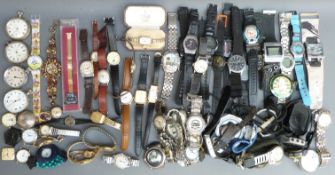 Over ninety various ladies and gentleman's wrist and pocket watches,