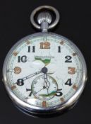 Jaeger-LeCoultre military pocket watch with subsidiary seconds dial, two tone Arabic numerals and G.