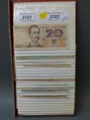 A collection of overseas bank notes including Egyptian examples