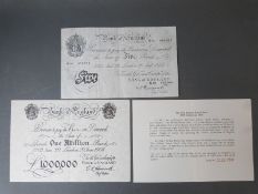 Peppiatt white five pound note,