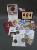 A collection of various commemorative five pound coins, crowns etc in display/presentation packs,