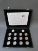 Royal Mint deluxe cased 25th Anniversary 2008 silver proof one pound coin collection with
