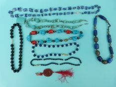 A lapis lazuli beaded necklace, sodalite,