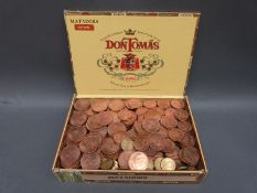 A collection of 1967 pennies, half pennies and brass three pence coins,