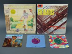 Approximately 50 rock and pop LPs and 50 45s including The Beatles, Elton John (yellow),