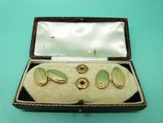 A pair of 9ct gold cufflinks and a pair of 9ct gold studs in original box, 4.2g.