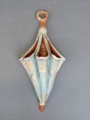A CH Brannam pottery wall pocket in the shape of a parasol,