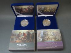 Two cased Royal Mint 2005 silver proof crowns,