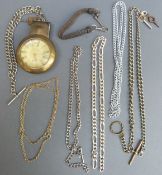 An inlaid wooden box containing an 'Acme Lever' H Samuel gentleman's continental silver pocket