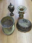 A quantity of silver plate to include punch bowl, tray, samovar,
