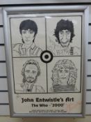 A poster for 'John Entwhistle's Art - The Who - 2000' signed by Entwhistle