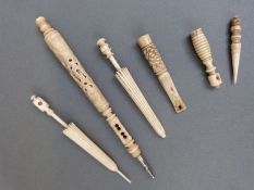 A collection of ivory and bone stanhopes,