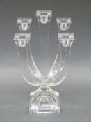 Nachtmann five branch glass candelabra