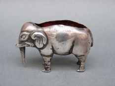 An Edward VII hallmarked silver novelty elephant pin cushion, Birmingham 1907,