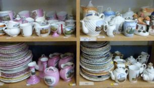 A large quantity of souvenir/lustre ware relating to Cirencester, Crystal Palace, Torquay,