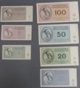 An album containing German WWII Nazi occupation and ghetto bank notes mainly uncirculated