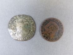 A silver hammered coin, unidentified but thought to be crusader type,